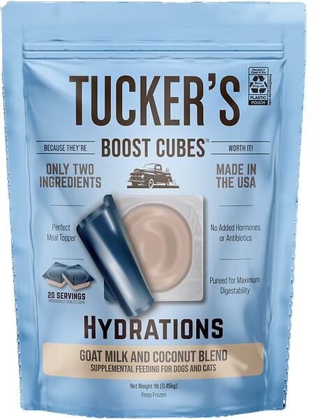 Tucker's Raw Frozen Boost Cubes - Hydration Goat Milk with Coconut 1lb Bag (20 servings per bag)