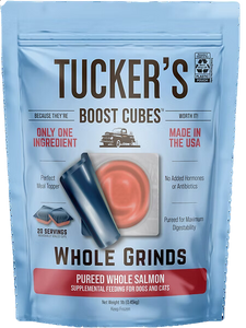 Tucker's Raw Frozen Boost Cubes - Whole Grinds Salmon 1lb Bag (20 servings per bag)