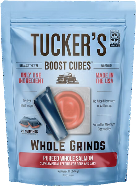 Tucker's Raw Frozen Boost Cubes - Whole Grinds Salmon 1lb Bag (20 servings per bag)
