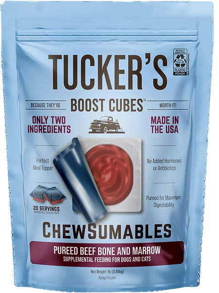 Tucker's Raw Frozen Boost Cubes - Chewsumables Beef Bone & Marrow 1lb 