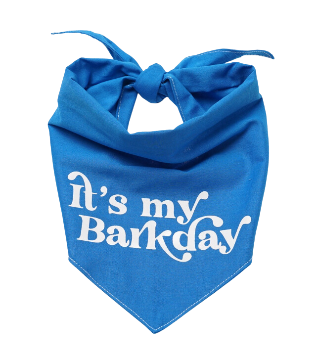 The Paws Blue Barkday Dog Bandana
