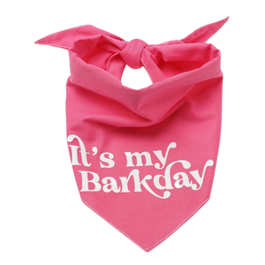The Paws Pink Barkday Dog Bandana