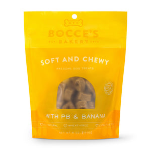 Bocce’s Basics Soft & Chewy Treats - Grain-Free PB & Banana 6oz bag