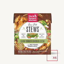 Load image into Gallery viewer, The Honest Kitchen Wet Dog Food One Pot Stews Slow Cooked Chicken with Sweet Potato, Spinach &amp; Apples 10.5oz Tetra Pack Single