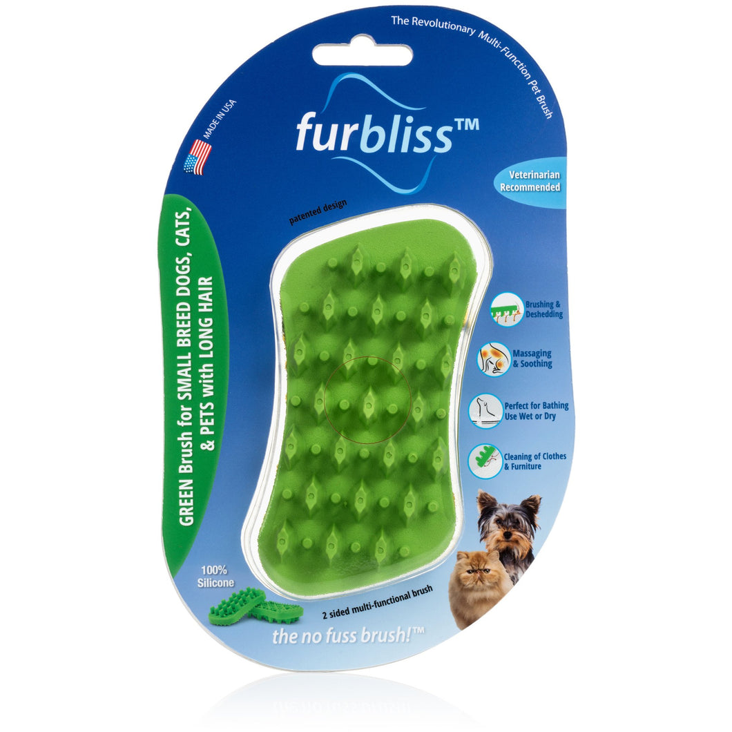 Furbliss Long Hair Brush for Small Pets - Green