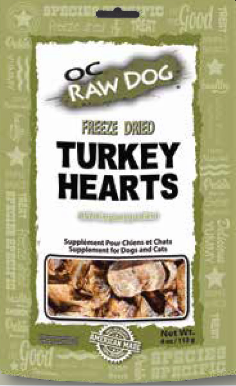 OC Raw Freeze-Dried Treats - Turkey Hearts 4oz Bag