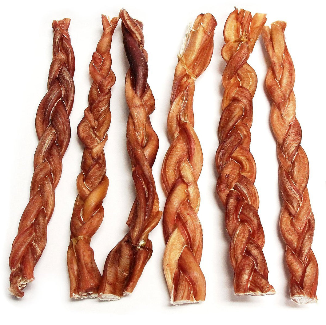 Tuesday's Natural Dog Company Individual Bully Stick - Odor Free - Standard Braided - 12