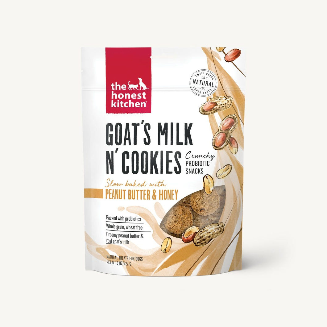 The Honest Kitchen Biscuit Dog Treats Goat's Milk N' Cookies Peanut Butter & Honey 8oz Bag