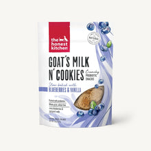 Load image into Gallery viewer, The Honest Kitchen Biscuit Dog Treats Goat&#39;s Milk N&#39; Cookies Blueberries &amp; Vanilla 8oz Bag