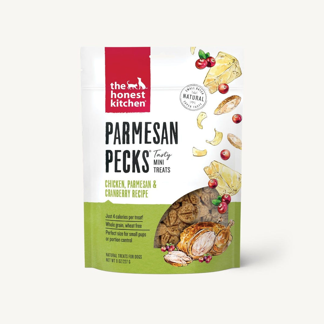 The Honest Kitchen Biscuit Dog Treats Parmesan Pecks Chicken, Parmesan & Cranberry Recipe 8oz Bag