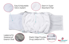 Load image into Gallery viewer, Pet Parents Washable Belly Bands 3pk - Designer