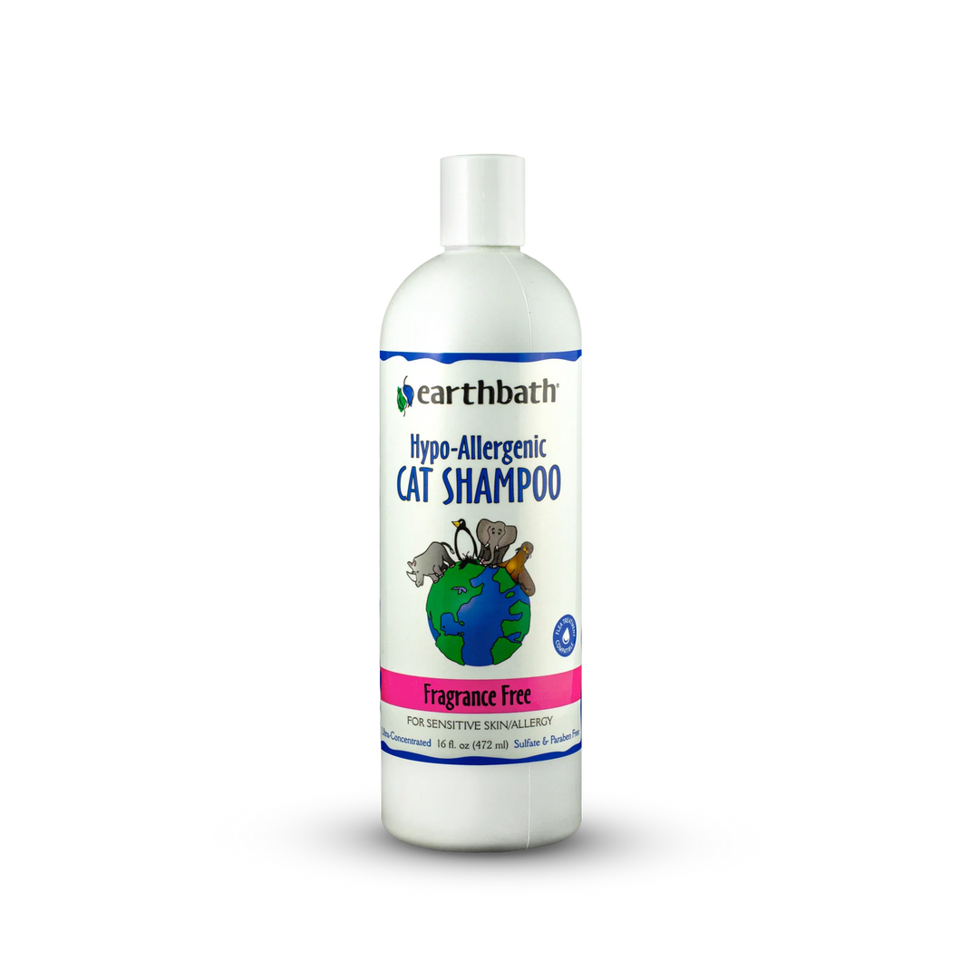Earthbath Cat Shampoo - Fragrance Free Hypo-Allergenic - 16oz Bottle