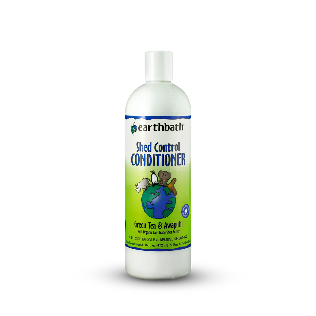 Earthbath Dog Conditioner - Shed Control Green Tea & Awapuhi - 16oz Bottle