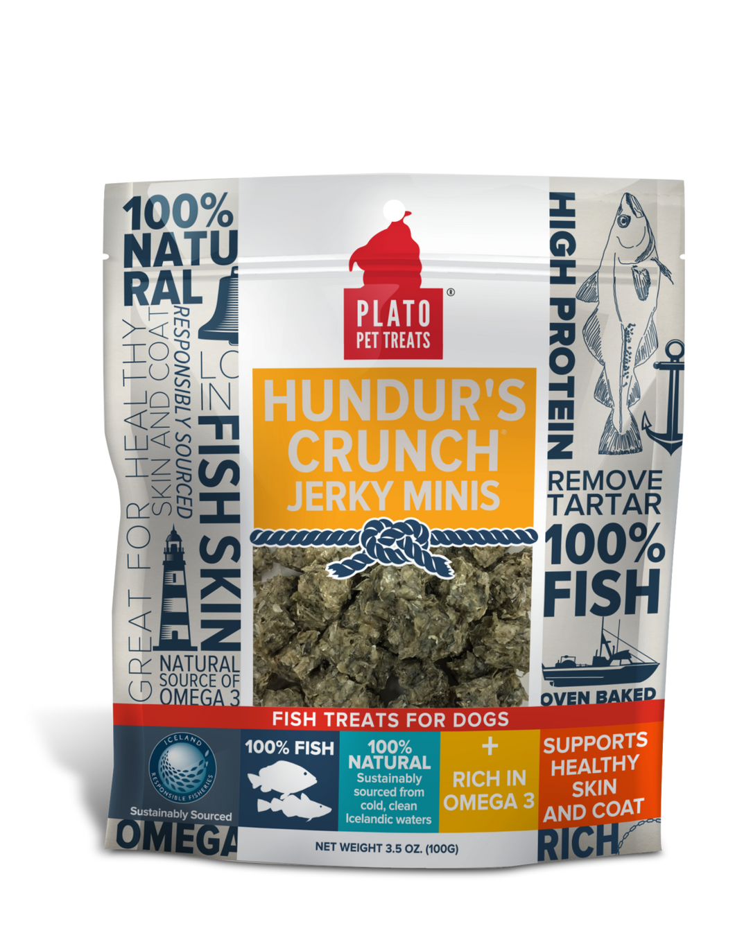 Plato Hundur's Crunch Jerky Minis 3.5oz Bag