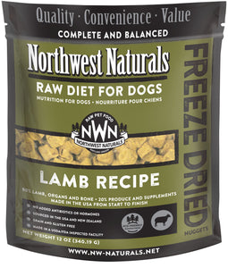 Northwest Naturals Freeze-Dried Dog Food - Lamb Recipe - 12oz Bag