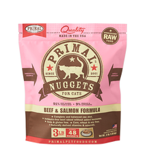 Load image into Gallery viewer, Primal Frozen Raw Cat Food Beef &amp; Salmon Formula