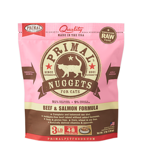 Primal Frozen Raw Cat Food Beef & Salmon Formula