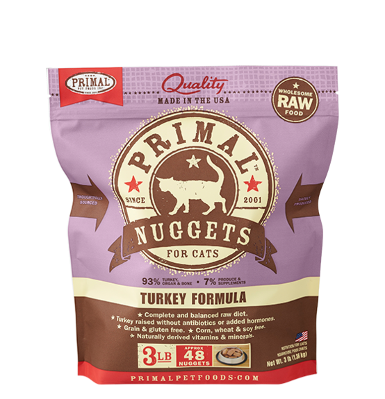 Primal Frozen Raw Cat Food Turkey Formula