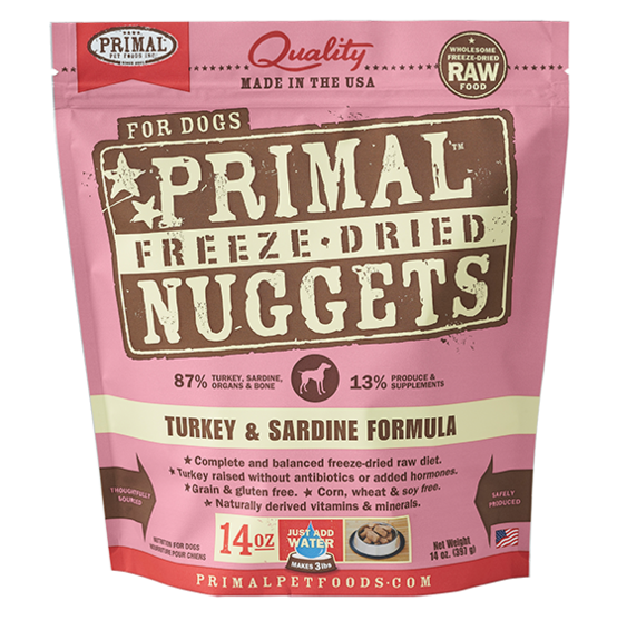 Primal Freeze-Dried Dog Food - Turkey & Sardine