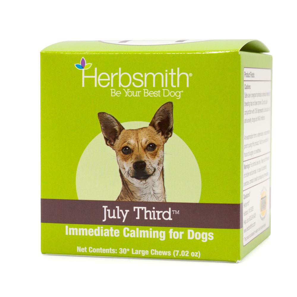 Herbsmith July Third Soft Chews - Immediate Calming for Dogs - 30 Large Chews (7.02oz)