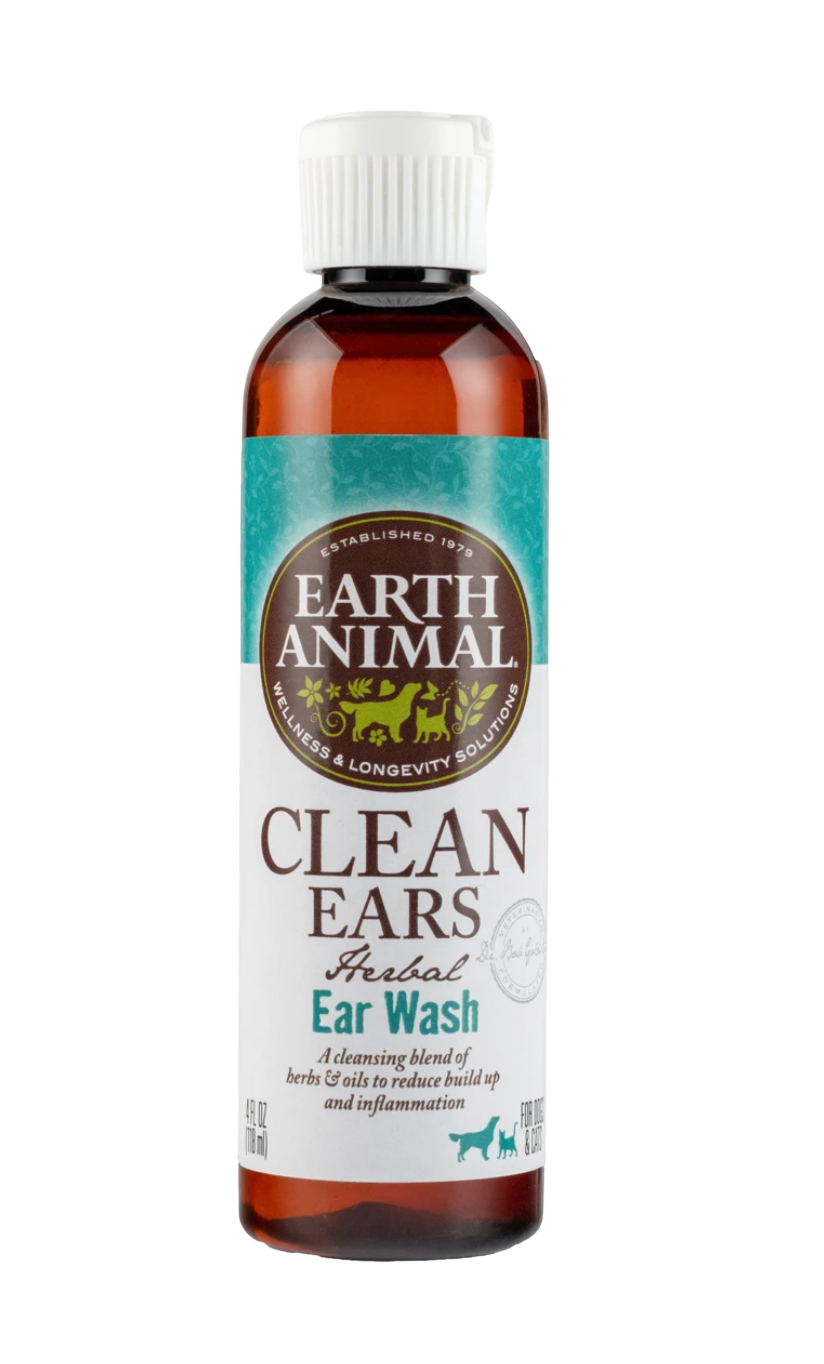 Earth Animal Clean Ears Ear Wash 4oz bottle