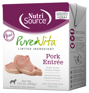 PureVita Wet Dog Food Grain-Free Pâté Pork Entrée 12.5oz Tetra Single