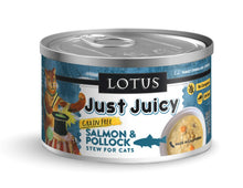 Load image into Gallery viewer, Lotus Wet Cat Food Grain-Free Just Juicy Salmon &amp; Pollock Stew