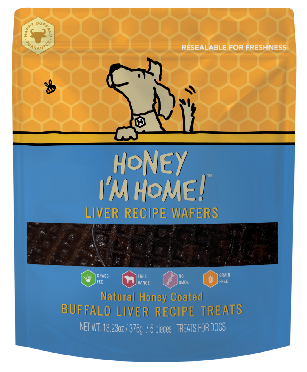 Honey I'm Home! Buffalo Liver Wafers 10.58oz Bag - 5pk
