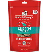 Stella & Chewy's Freeze-Dried Raw Dog Food Dinner Patties Surf 'N Turf