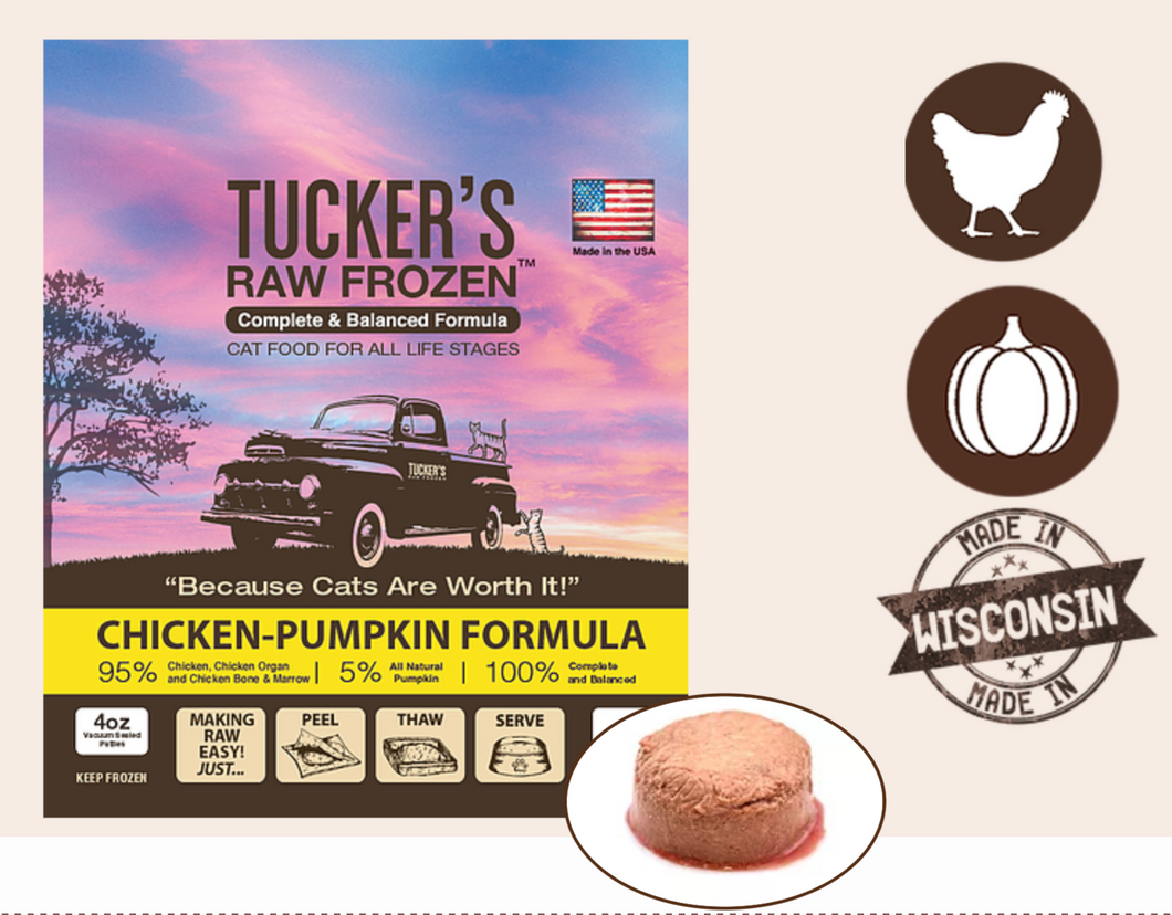 Tucker's Frozen Raw Cat Food Chicken-Pumpkin Formula