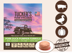 Tucker's Frozen Raw Cat Food Pork-Duck-Pumpkin Formula