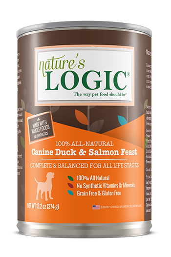 Nature's Logic Wet Dog Food Duck & Salmon Feast 13.2oz Can Single