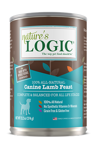 Nature's Logic Wet Dog Food Lamb Feast 13.2oz Can Single