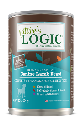 Nature's Logic Wet Dog Food Lamb Feast 13.2oz Can Single