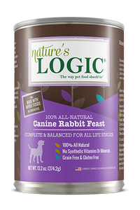 Nature's Logic Wet Dog Food Rabbit Feast 13.2oz Can Single
