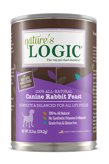 Nature's Logic Wet Dog Food Rabbit Feast 13.2oz Can Single