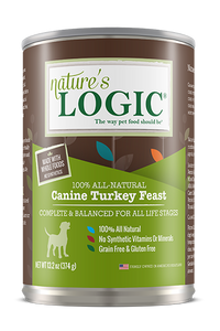 Nature's Logic Wet Dog Food Turkey Feast 13.2oz Can Single