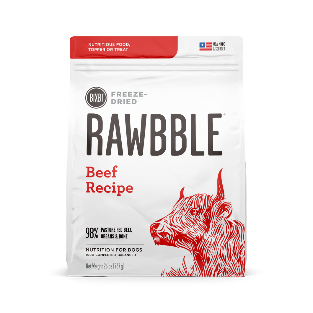Bixbi RAWBBLE® Freeze-Dried Dog Food Beef Recipe