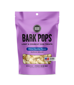 Bixbi Crunchy Dog Treats Bark Pops White Cheddar Flavor 4oz Bag