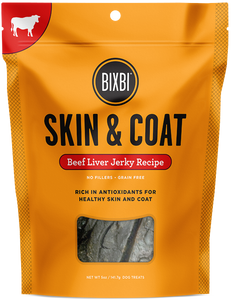 Bixbi Jerky Dog Treats Skin & Coat Beef Liver