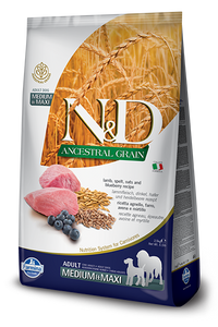 Farmina Ancestral Grain Dry Dog Food N&D Lamb & Blueberry Medium/Maxi
