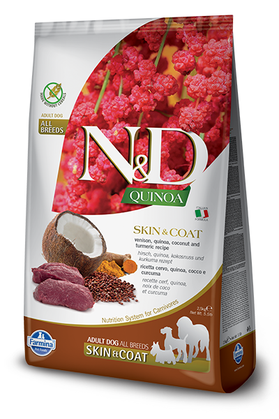 Farmina Quinoa Dry Dog Food N&D Skin & Coat Venison