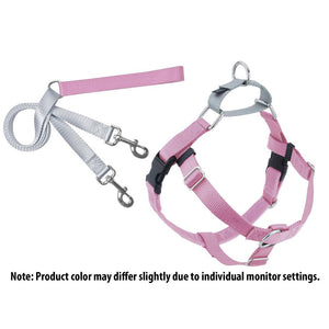 2 Hounds Design Freedom No-Pull Harness Deluxe Training Package - 5/8" - Rose Pink/Silver