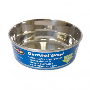 Durapet® OurPets® Premium Rubber-Bonded Stainless Steel Bowl - 1.25 quarts
