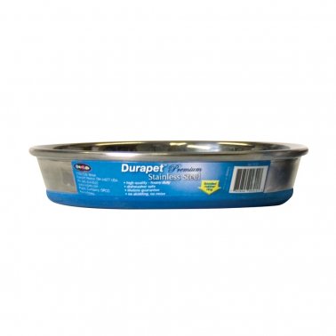 Durapet® OurPets® Premium Rubber-Bonded Stainless Steel Cat Dish - 16oz (1pt)