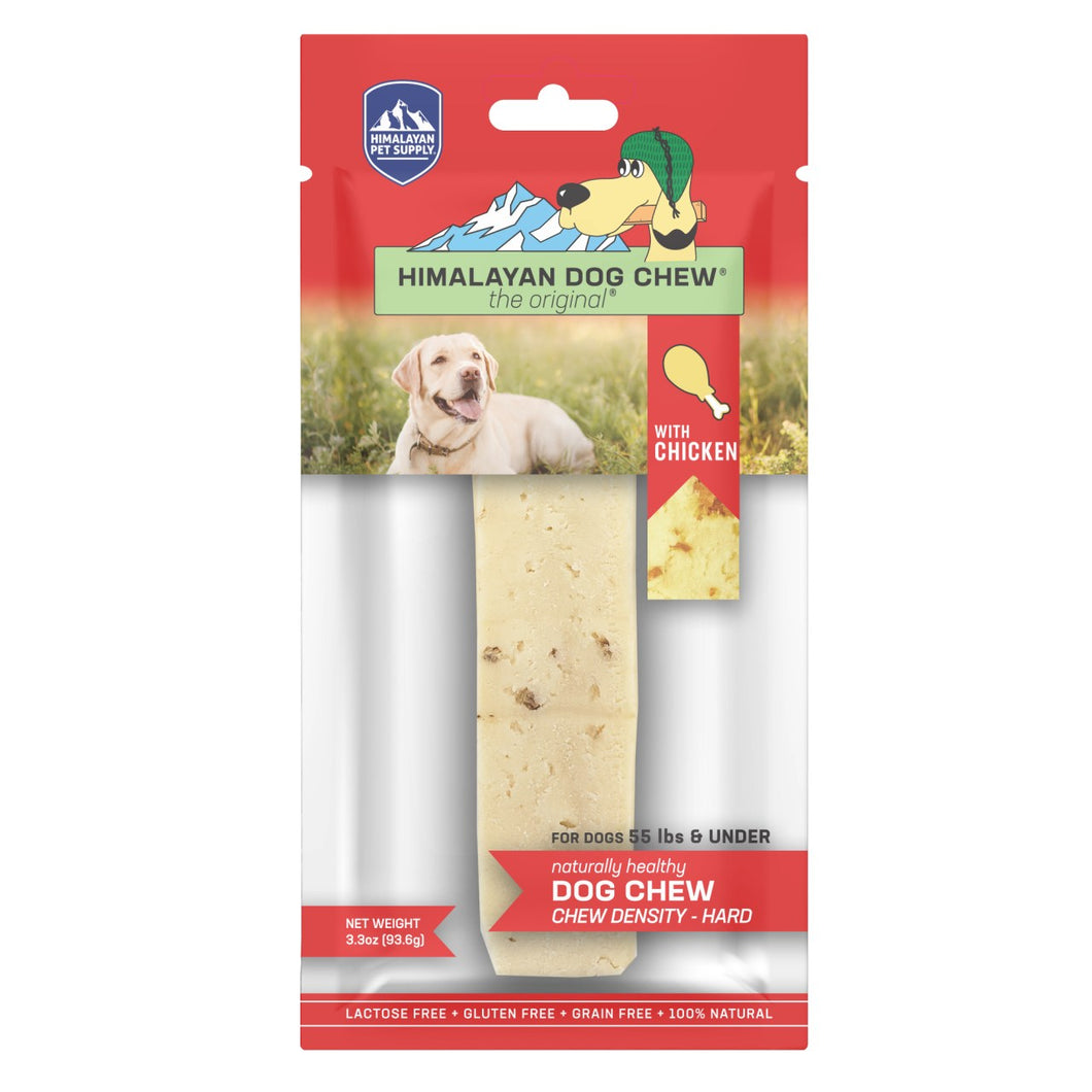 Himalayan Pet Supply Dog Chew - Smoked Hard Cheese Chew with Chicken - Large 3.3oz Bag