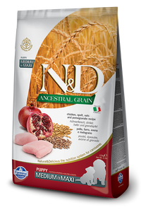 Farmina Ancestral Grain Dry Dog Food N&D Chicken & Pomegranate Puppy Medium/Maxi