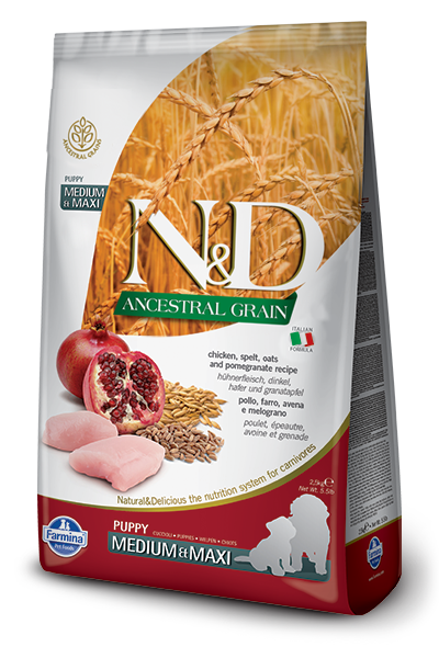 Farmina Ancestral Grain Dry Dog Food N&D Chicken & Pomegranate Puppy Medium/Maxi