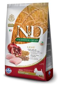 Farmina Ancestral Grain Dry Dog Food N&D Chicken & Pomegranate Light Mini