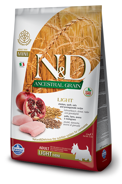 Farmina Ancestral Grain Dry Dog Food N&D Chicken & Pomegranate Light Mini